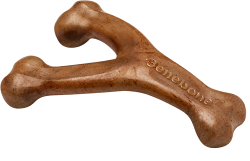 Benebone Bacon Wishbone Dog Chew Toy — Medium — transparent background