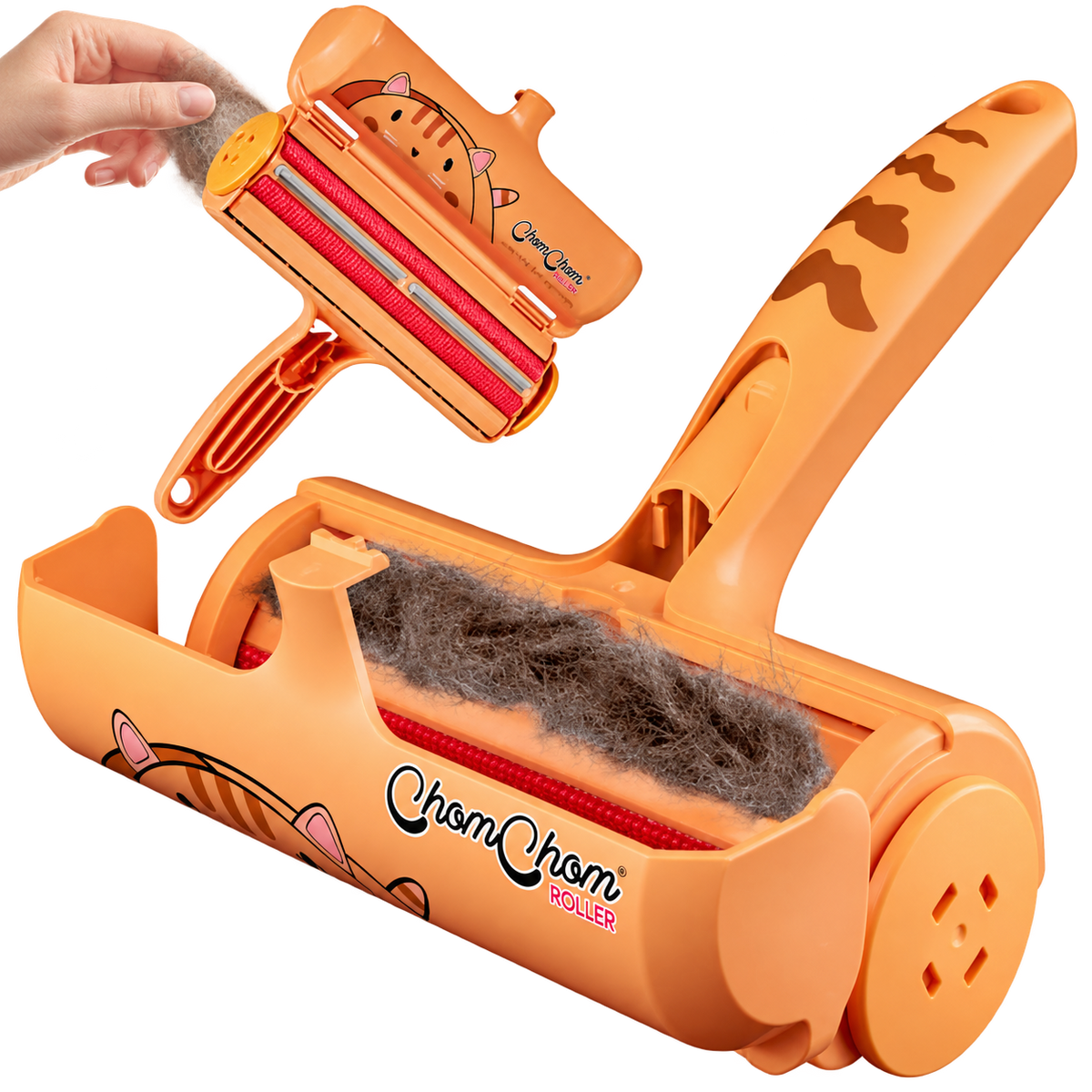 ChomChom reusable pet hair remover, Cat edition — transparent background