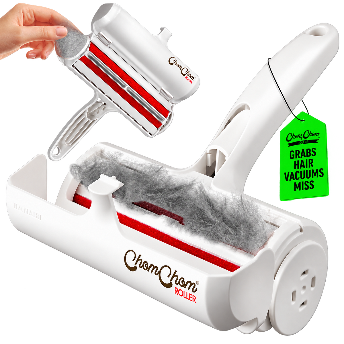ChomChom Roller in White — transparent background