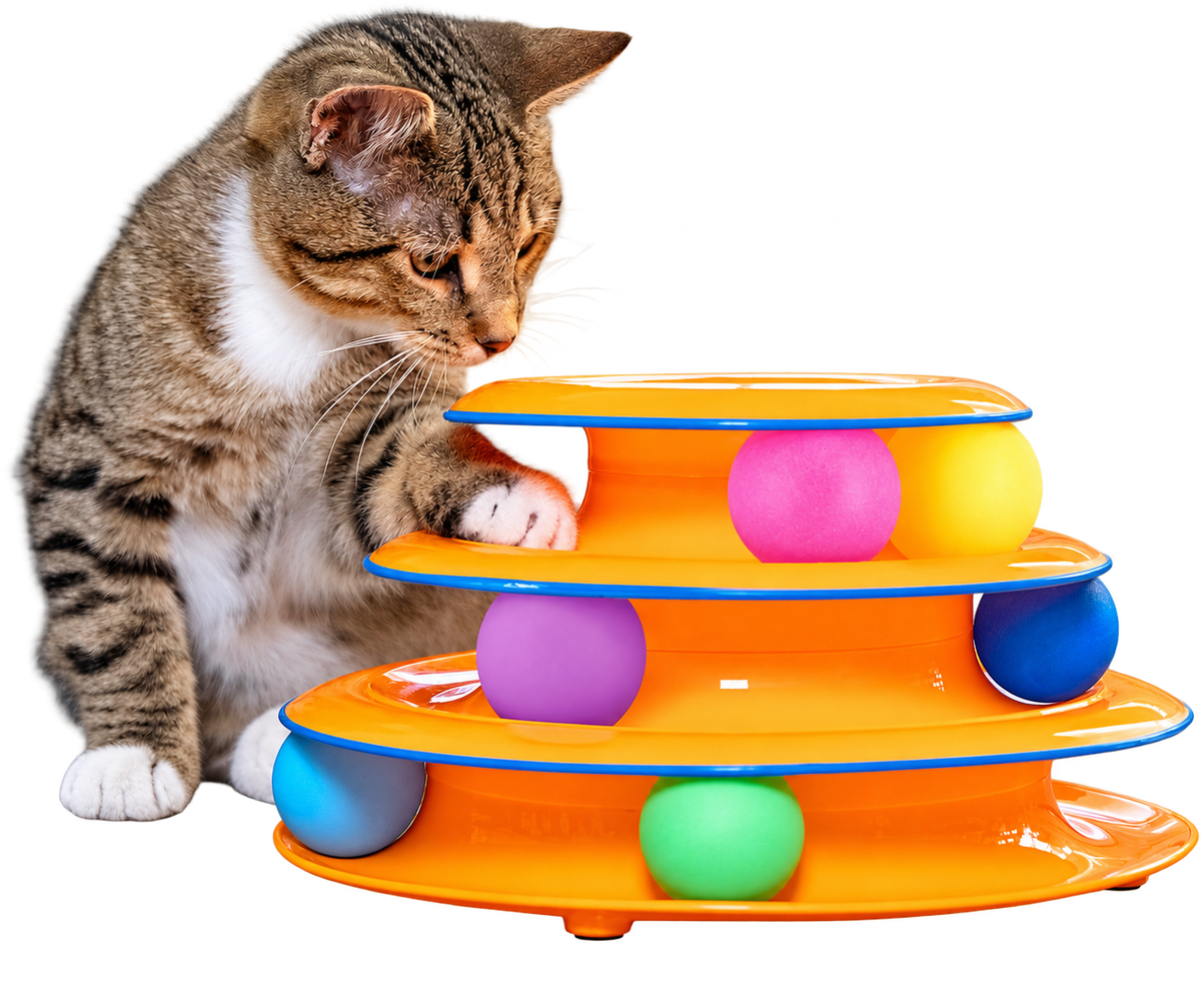 Catstages Tower of Tracks Cat Toy — transparent background