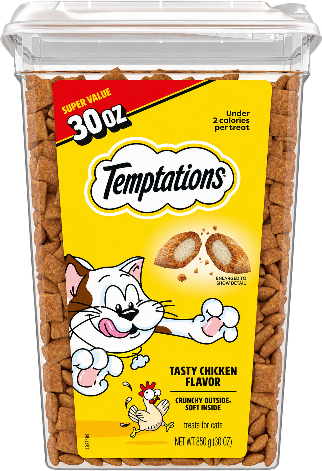 Temptations Tasty Chicken cat treats, 30 oz tub — transparent background