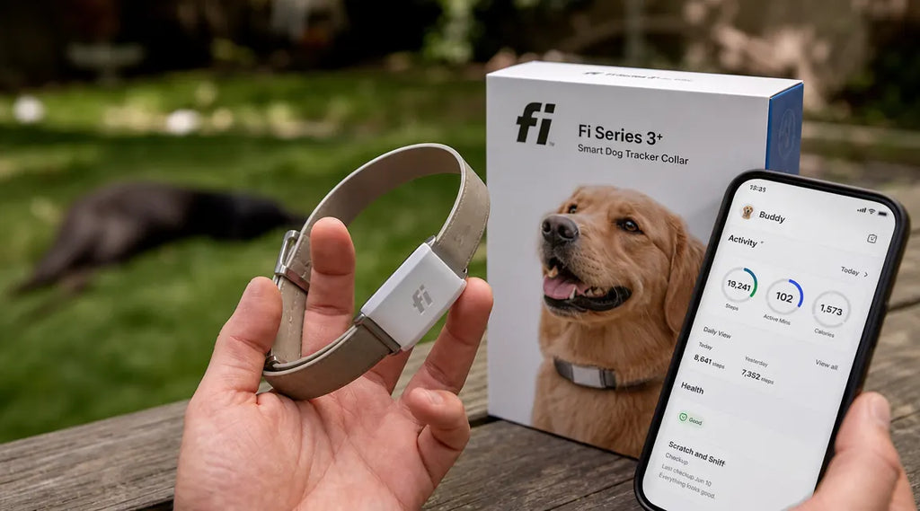Fi Series 3+ tracker shown in use