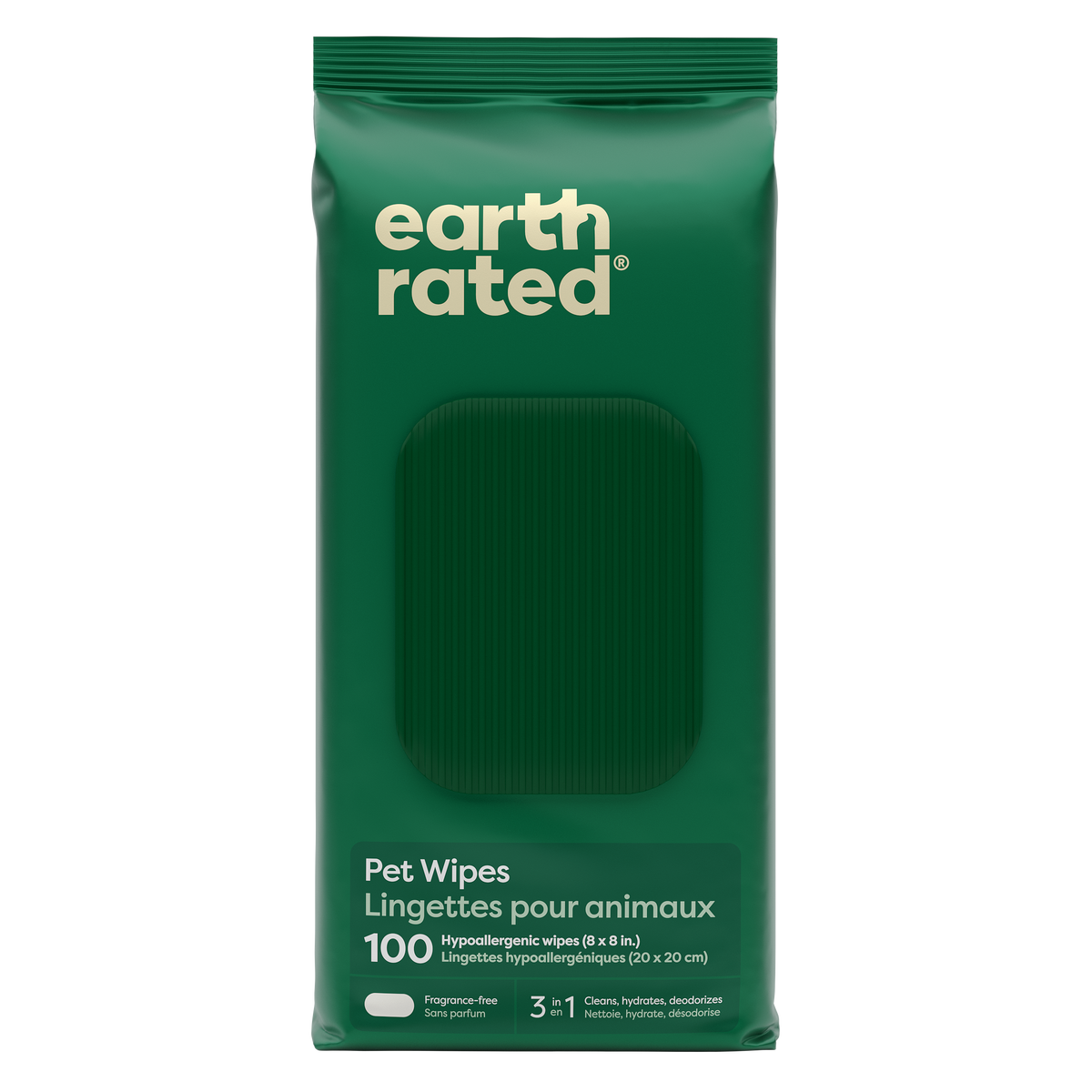 Earth Rated unscented grooming wipes, 100 count